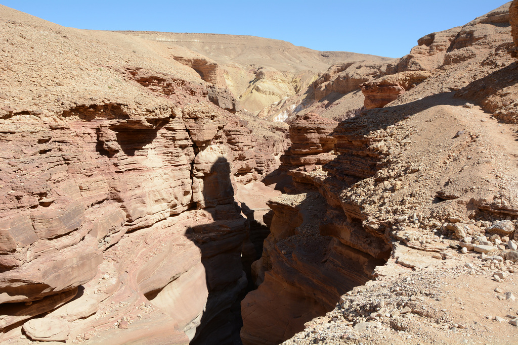 Israel, The Mountains of Eilat, View from above to Red Canyon