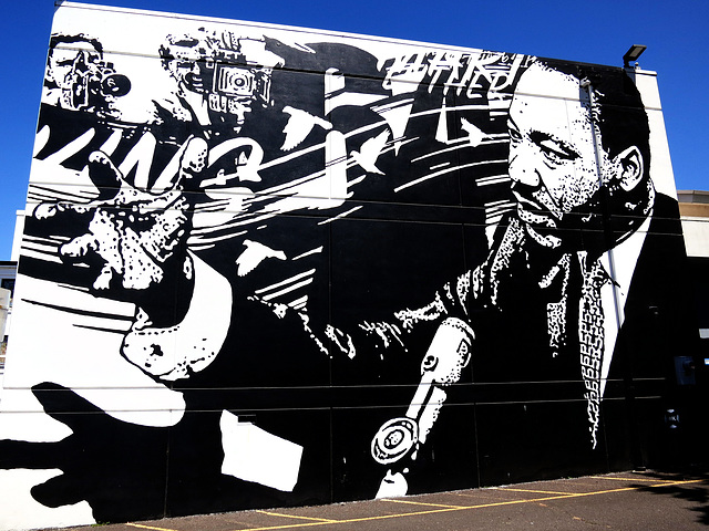 Black and white mural