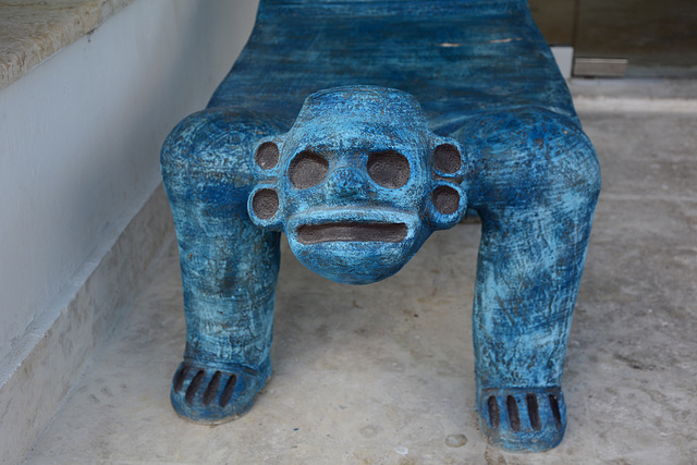 Dominican Republic, Blue Monster Bench Detail