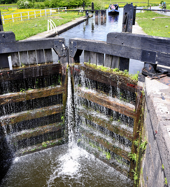 Entering the locks.