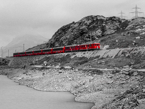 Mit der Bernina-Bahn in den Alpen