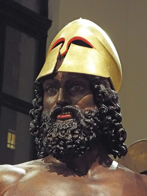 Detail of the Reconstruction of Riace Warrior A in the Metropolitan Museum of Art, December 2022