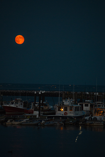 Full moon - boats old and new