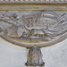 chelmsford cathedral, essex  (21)c18 tomb of j.p.tindal +1797 showing the ship he died on, hms monarch