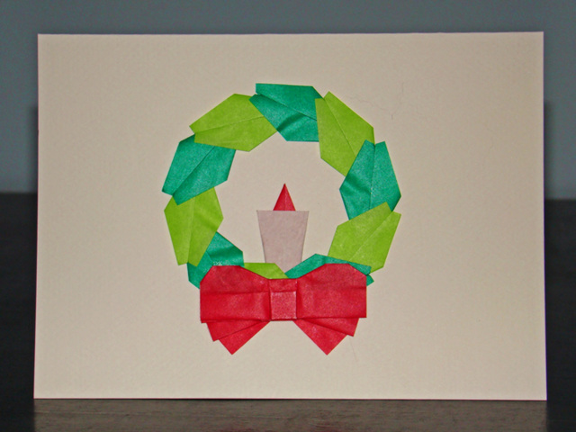 Christmas card -Wreath with bow