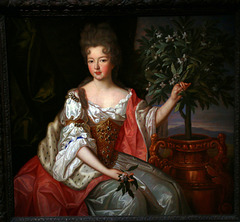 Portrait d'une princesse cueillant des fleurs sur un oranger - Atelier de Pierre Gobert - Musée d'Orléans