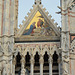 Italy, The Top of the Right Nave Facade of the Duomo di Siena