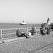 Ship passing South Shields Light  mid 1960s