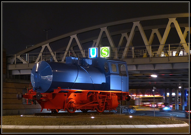 Alte Dampfspeicherlok der historischen Hafenbahn