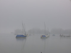 Boote im Nebel