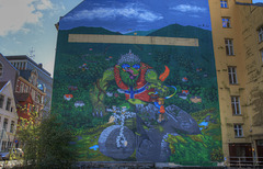 Bicycle mural in Bergen