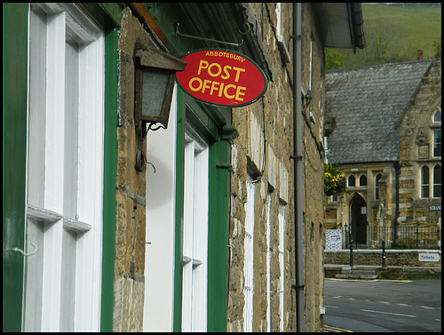 red post office sign