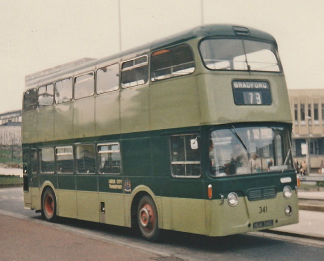 Leeds City Transport 341 (HUA 341D) in Bradford – Mar 1974 Leeds City Transport 341 (HUA 341D) in Bradford – Mar 1974