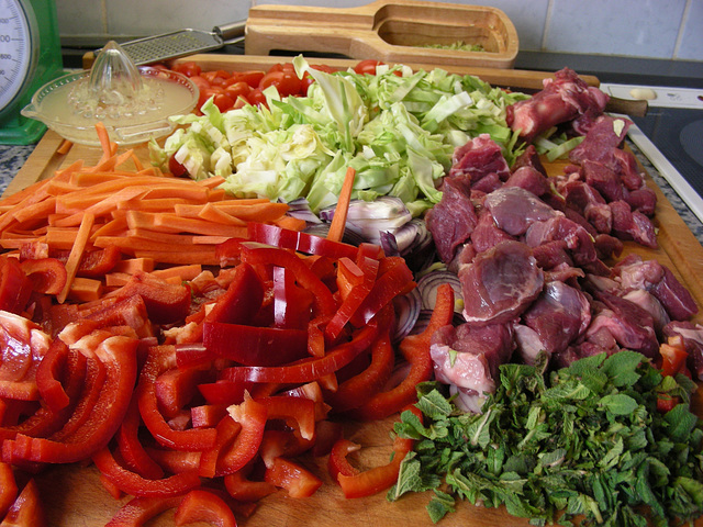 Ingredients to go with buckwheat noodles