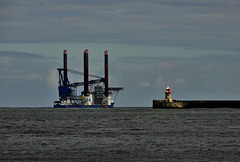 Rounding the pier