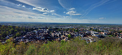 View from Windeck, Weinheim in front, Mannheim to the far left