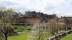 Princes Street Gardens and Edinburgh Castle on the skyline