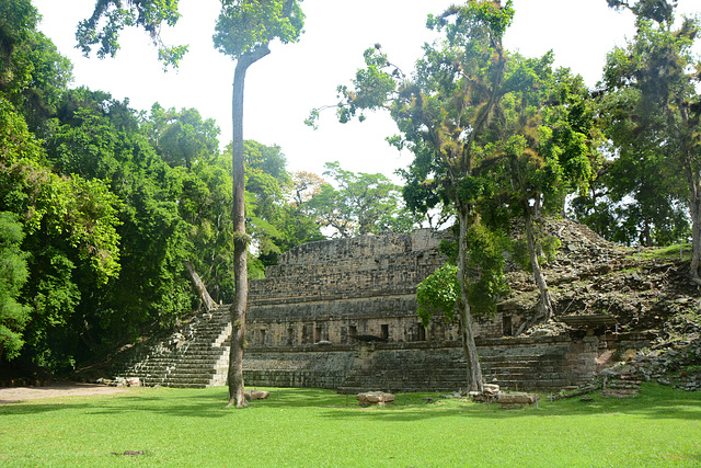 Honduras, Remains of Mayan Pyramid at Copan Ruinas