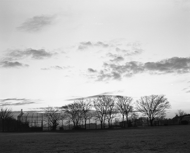 Baseball ground at dawn