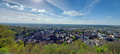 View from Windeck, Weinheim in front, Mannheim to the far left