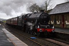 Stanier LMS class 6P Jubilee 4-6-0 45690 LEANDER working 1Z64 07.18 Manchester Victoria  - Carlisle The Winter Cumbrian Mountain Express at Horton - in - Ribblesdale 26th January 2019.