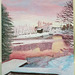 Peinture acrylique passerelle en hiver