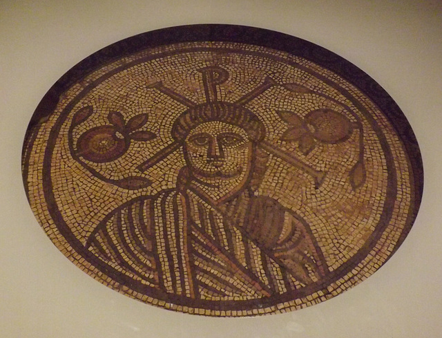 Christ Mosaic Roundel from Hinton St. Mary's in the British Museum, May 2014