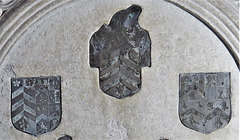 biddenden church, kent  (40)brass with mayne heraldry on c16 tomb