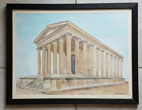 Aquarelle de la Maison Carrée de Nîmes