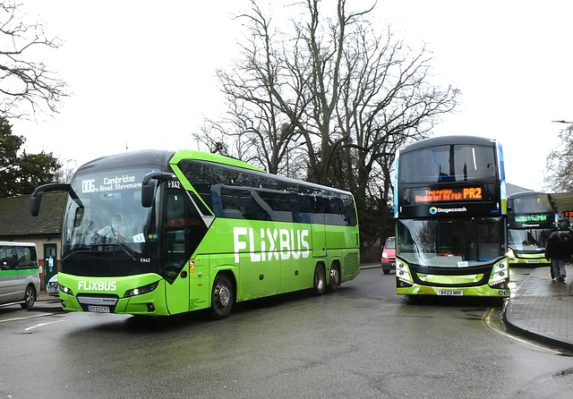 Whippet Coaches (Flixbus contractor) FX42 (OY23 CYT) in Cambridge - 9 Feb 2024 (P1170304)