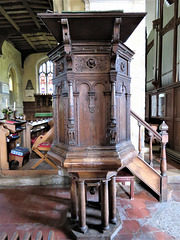 biddenden church, kent  (31)early c17 pulpit on an early c20 base