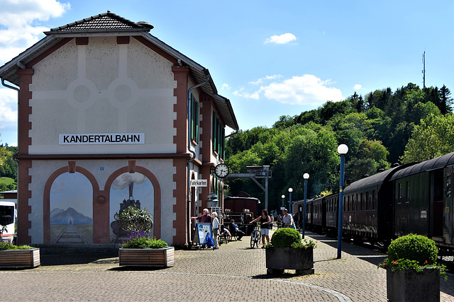 The wall of the station building!