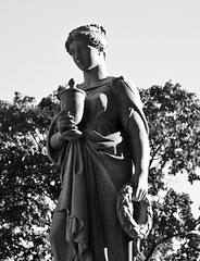 Mourner with an Urn and a Wreath in Greenwood Cemetery, September 2010