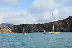 Yachts in the South Bay of Bjørnøya Island