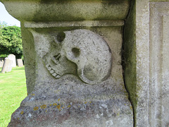 biddenden church, kent  (36)c18 skull on haffenden chest tomb c.1733