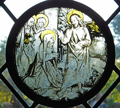 Christ Taking Leave of his Mother- Stained Glass Roundel in the Cloisters, October 2017