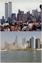 Lower Manhattan from the Ferry to the Statue of Liberty (Scan from June 1981)