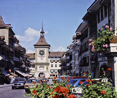 Morat / Murten (CH) 16 août 1987. (Diapositive numérisée).