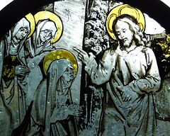 Detail of Christ Taking Leave of his Mother- Stained Glass Roundel in the Cloisters, October 2017
