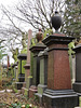 abney park cemetery, london,mid victorian memorials near the church st entreance