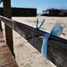 Blue rope on the boardwalk