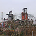 Blick auf die Hochöfen 8 und 9 von ThyssenKrupp Steel (Duisburg-Bruckhausen) / 8.01.2022