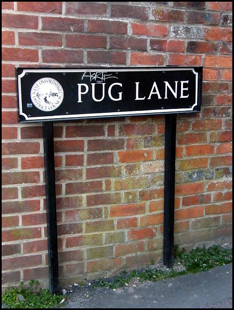 Pug Lane street sign