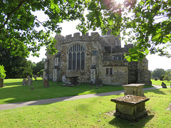 biddenden church, kent  (6)c15 east end of the church, vestry built as mortuary chapel in 1662,