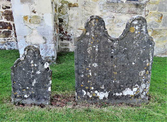 biddenden church, kent  (8)c18 tombstones of c.1718