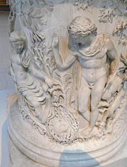 Detail of a Puteal (wellhead) with Narcissus and Echo, and Hylas and the Nymphs in the Metropolitan Museum of Art, August 2019