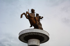 North Macedonia, Skopje, Monument "Warrior on Horse" at the Square of Macedonia