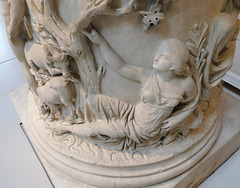 Detail of a Puteal (wellhead) with Narcissus and Echo, and Hylas and the Nymphs in the Metropolitan Museum of Art, August 2019