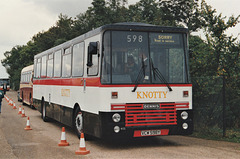 Knotty Bus and Coach 22 (VCW 598Y) arriving at Showbus, Duxford – 26 Sep 1993 (205-30)