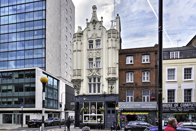 The Rising Sun Public House – Tottenham Court Road at Windmill Street, Fitzrovia, London, England